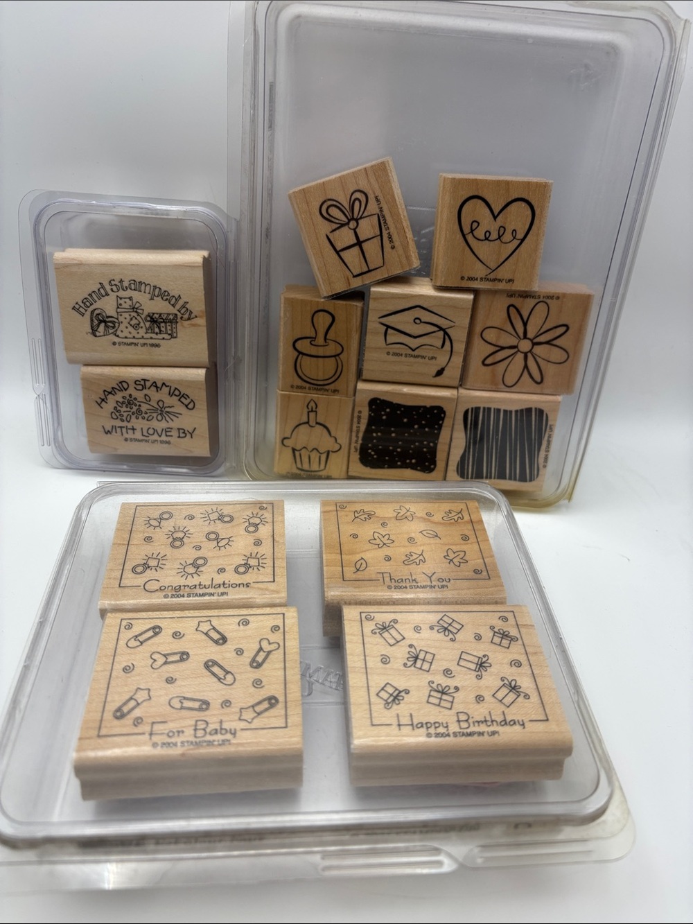 Stampin' Up! Celebration Rubber Stamp Lot of 3